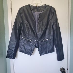 Black Rivet G-III Faux Leather Women's Whimsigoth Moto Dark Fairy Jacket Size L